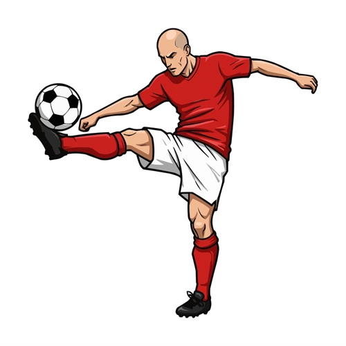 Soccer or Football Theme Soccer High Kick Pose Transparent Sticker